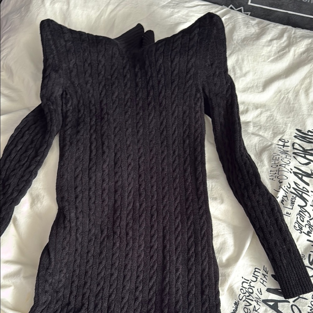 Balenciaga Black Off-the-Shoulder Dolman Sleeve Dress size xs - Picture 8 of 15